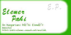 elemer pahi business card